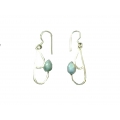 Earring0015-Nice Earring made with Beautiful Turquoise Stone and Silver